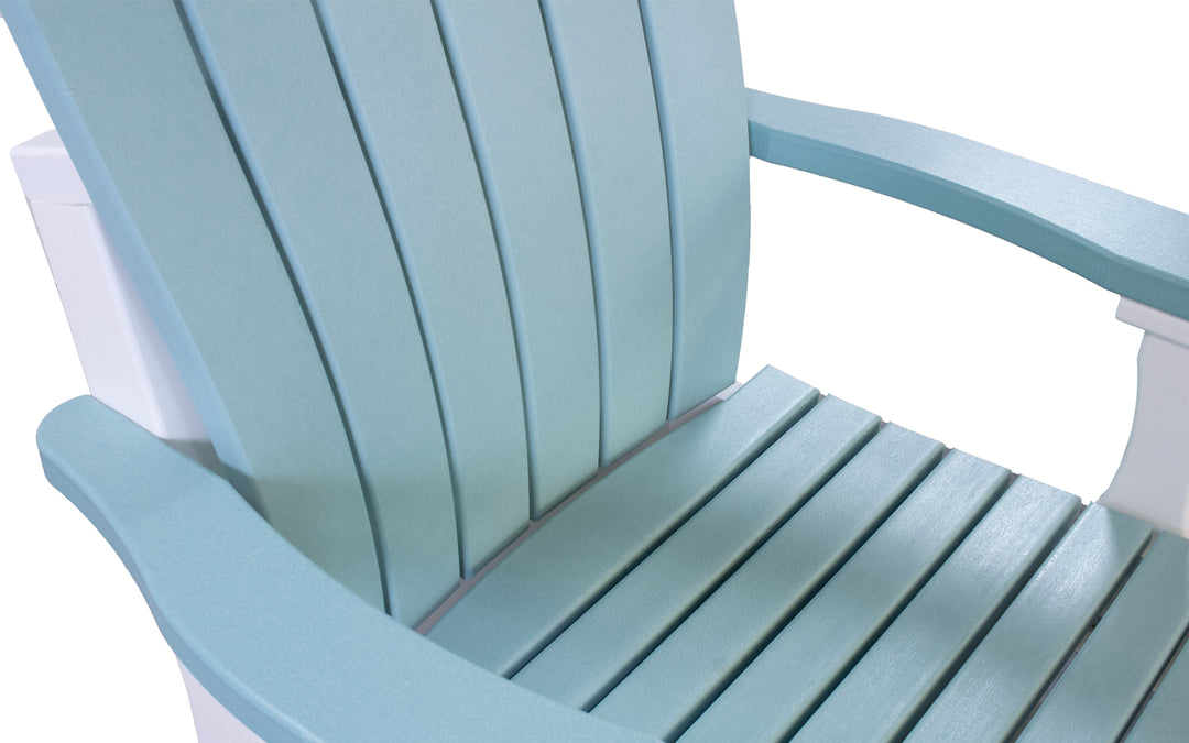 Outdoor Counter Swivel Chair with Lumbar - Sage & White