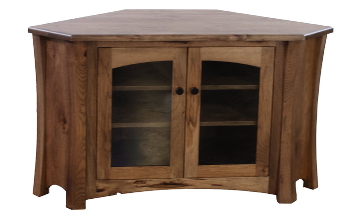 Rustic Hickory Corner TV Console