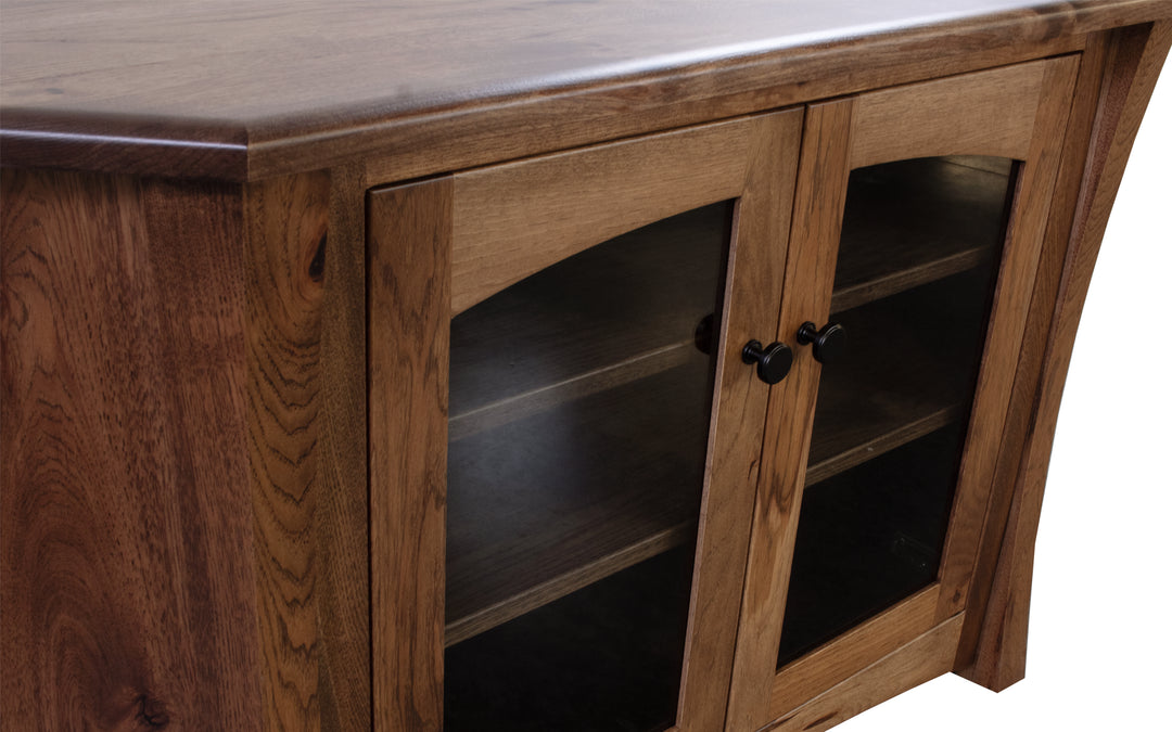 Rustic Hickory Corner TV Console