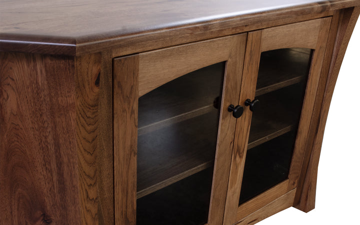 Rustic Hickory Corner TV Console