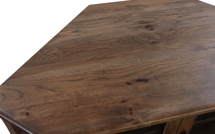 Rustic Hickory Corner TV Console