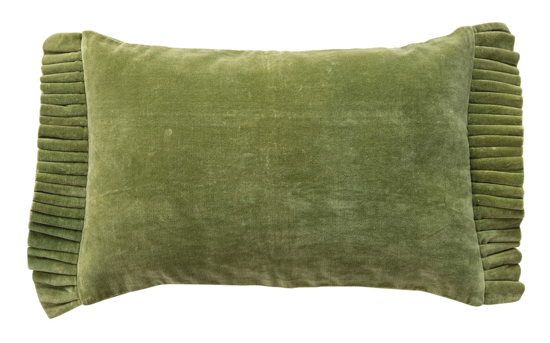 Green Velvet Lumbar Pillow