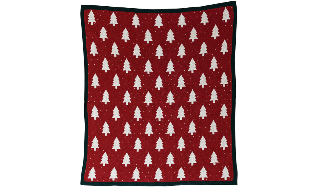Cotton Knit Tree Throw
