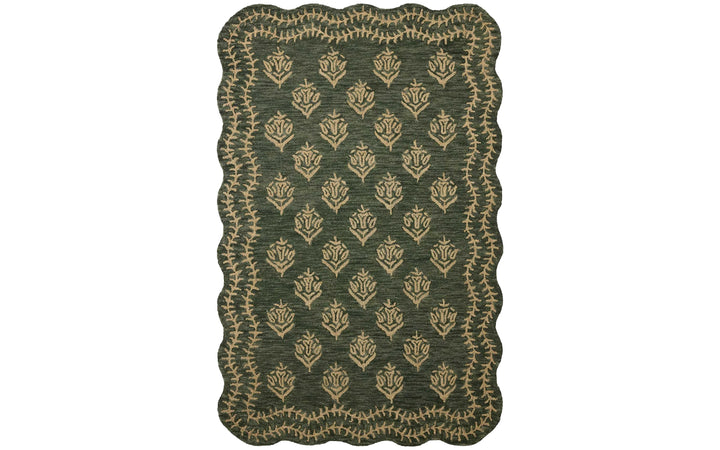 Rifle Paper Co. x Loloi Lisette Collection Forest & Oatmeal 7.9 x 9.9 Area Rug
