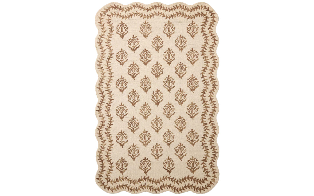 Rifel Paper Co. x Loloi Lisette Collection Ivory & Natural 7.9 x 9.9 Area Rug