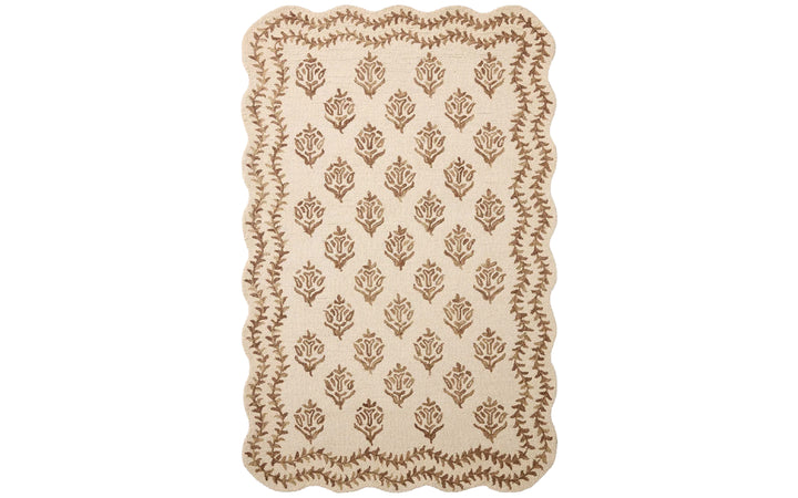 Rifel Paper Co. x Loloi Lisette Collection Ivory & Natural 7.9 x 9.9 Area Rug