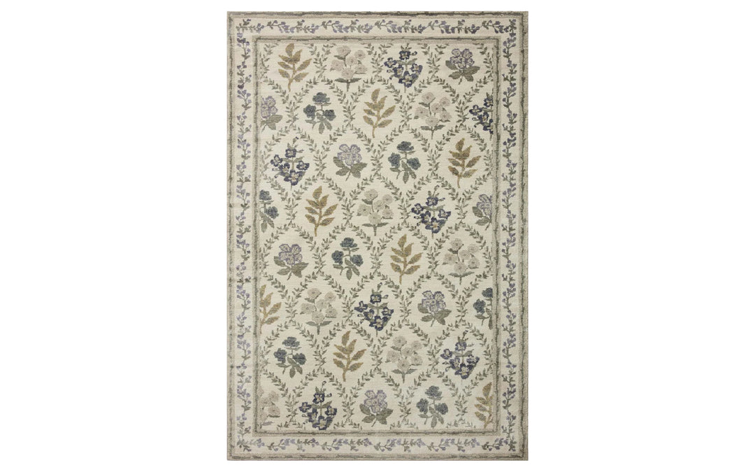 Rifle Paper Co. x Loloi Fiore Collection Hawthorne Ivory 7.10 x 10 Area Rug