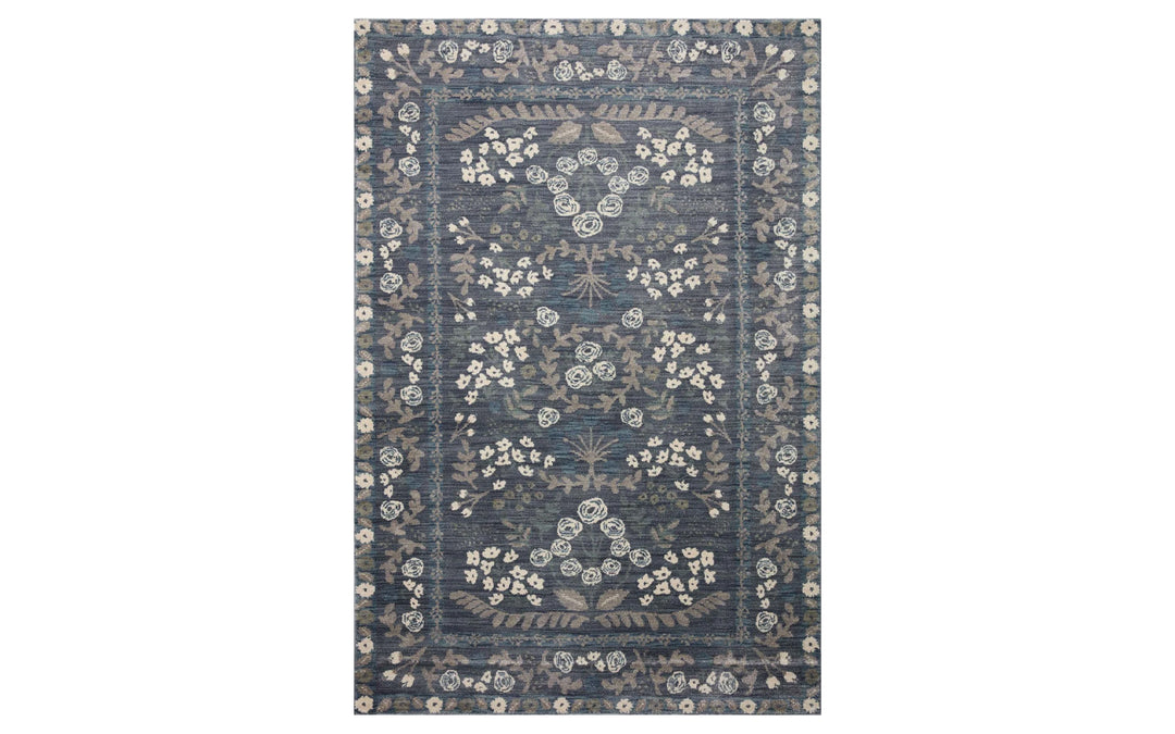 Rifle Paper Co. x Loloi Fiore Collction Florence Navy & Grey 7.10 x 10 Area Rug
