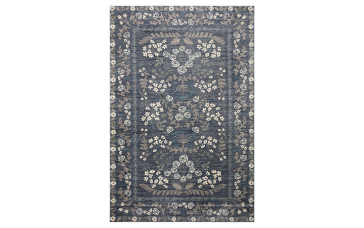 Rifle Paper Co. x Loloi Fiore Collction Florence Navy & Grey 7.10 x 10 Area Rug