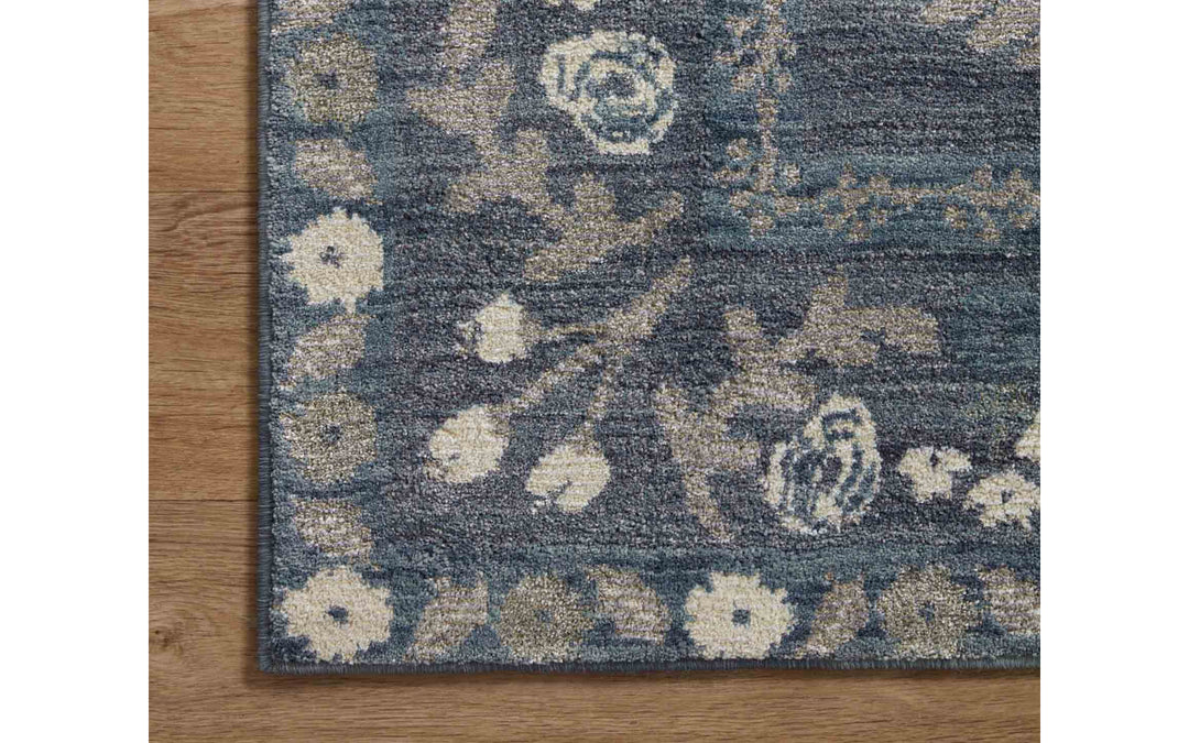 Rifle Paper Co. x Loloi Fiore Collction Florence Navy & Grey 7.10 x 10 Area Rug