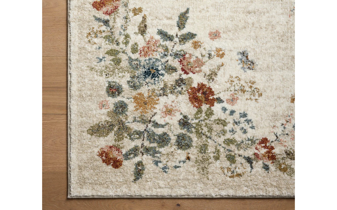 Rifle Paper Co. x Loloi Laurel Collection Strawberry Fields Cream 7.10 x 10 Area Rug