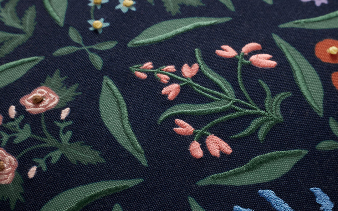 Rifle Paper Co. x Loloi Estee Navy & Multi Down Pillow