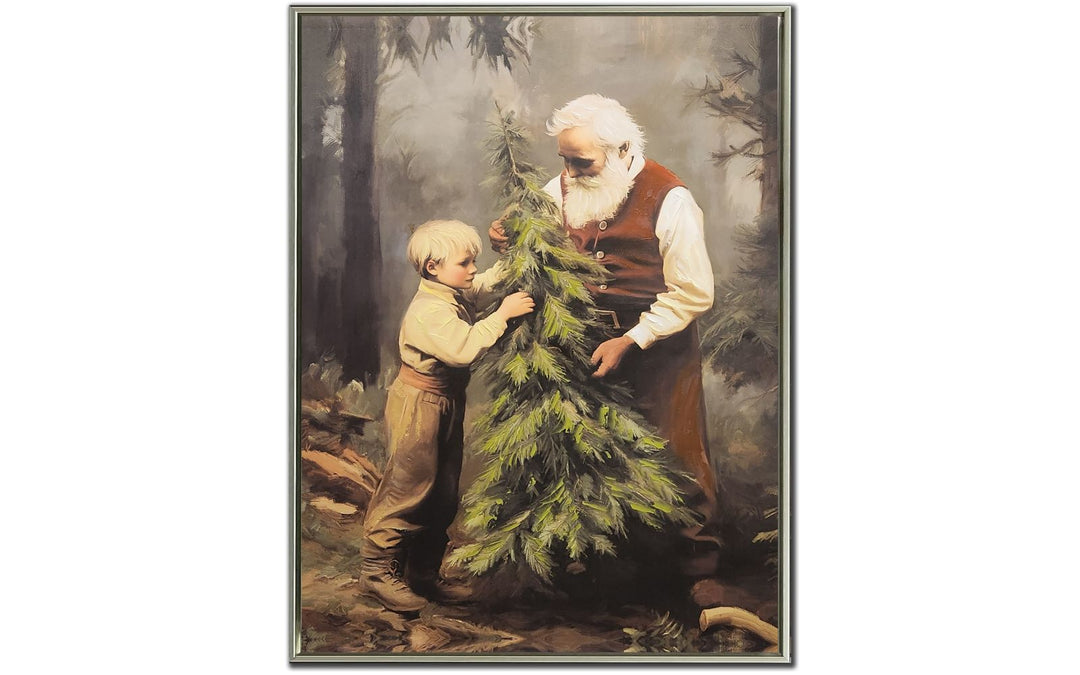 Traditional Santa and Tree