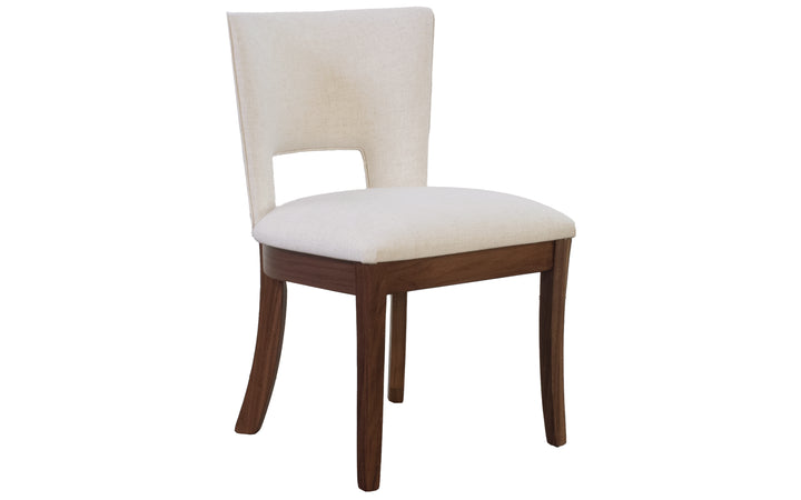 Upholstered & Rustic Walnut Dining Chair