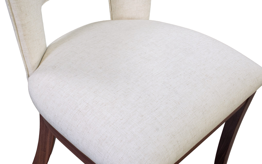 Upholstered & Rustic Walnut Dining Chair