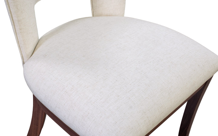 Upholstered & Rustic Walnut Dining Chair
