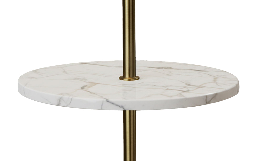 Tanner Antique Brass Shelf Floor Lamp