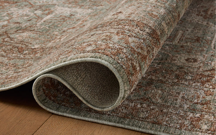 Loloi Ethal Collection Lagoon & Brick 7.9 X 10 Area Rug