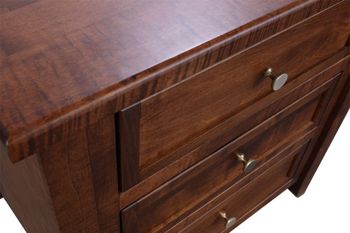 Brown Maple 3 Drawer Nightstand