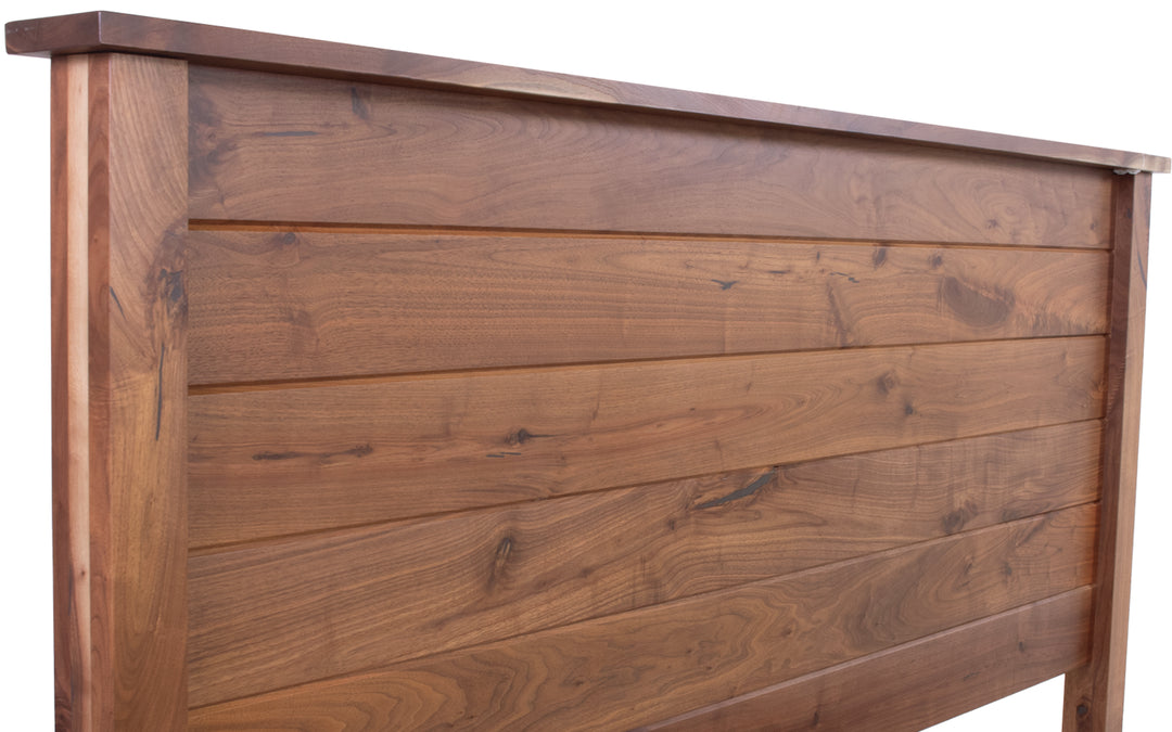 Rustic Walnut Queen Bed