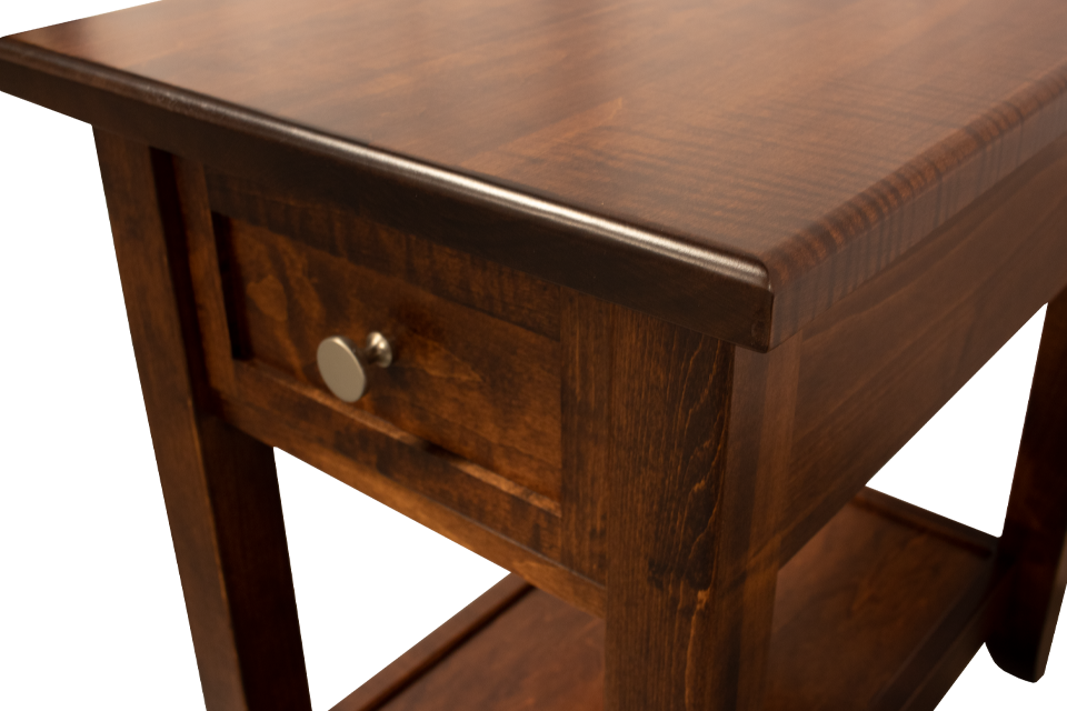 Brown Maple Chairside Table