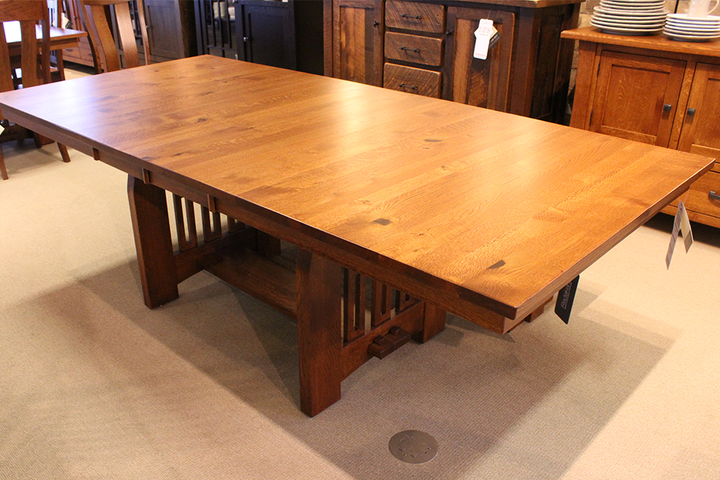 Rustic Quartersawn Oak Dining Table With Leaves