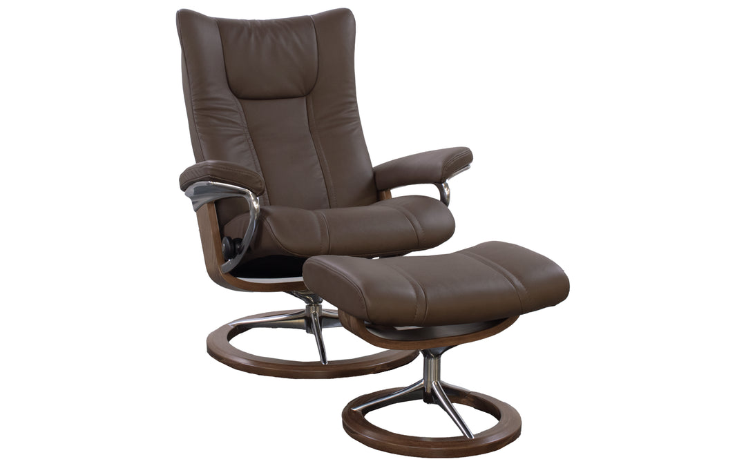 Ekornes Stressless Wing Chair And Ottoman