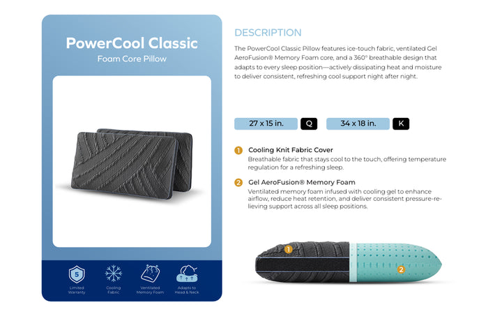 MLILY PowerCool Classic Pillow