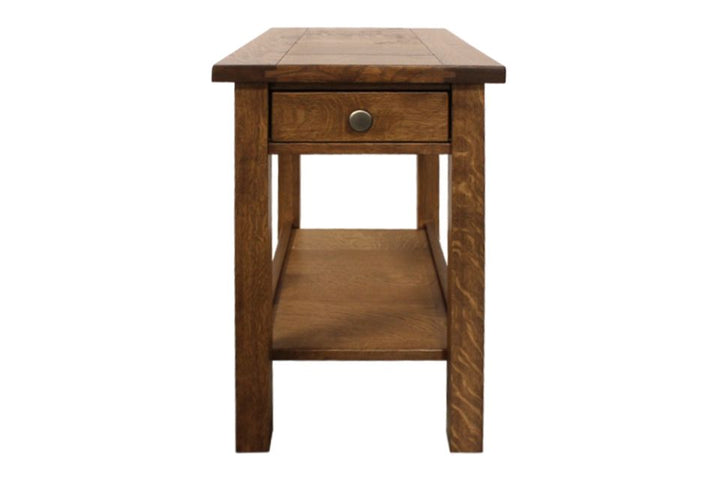 Rustic Quartersawn White Oak Chairside Table