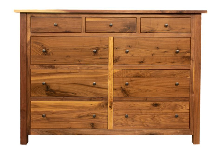 Rustic Walnut Tall Dresser