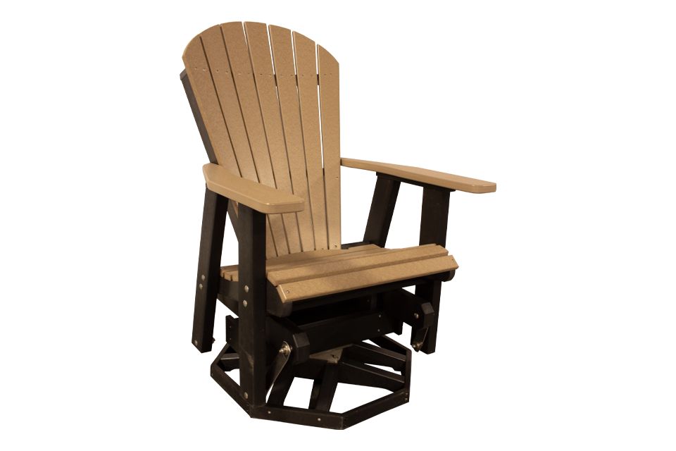 Outdoor Adirondack Swivel Glider - Weathered Wood & Black