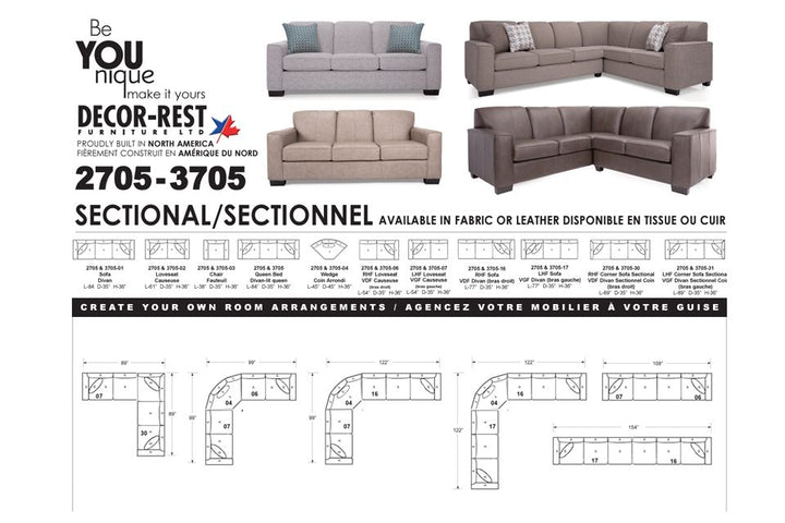 Decor-Rest Upholstered Sectional