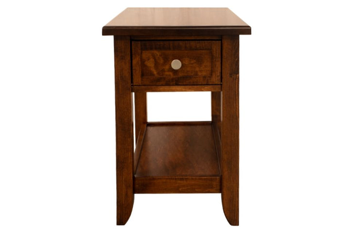 Brown Maple Chairside Table